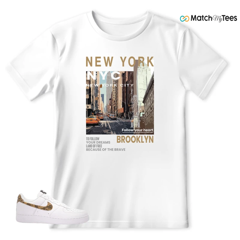 NIKE AIR FORCE 1 LOW PYTHON SNAKE SNEAKER Matching Tees T-shirt for Men