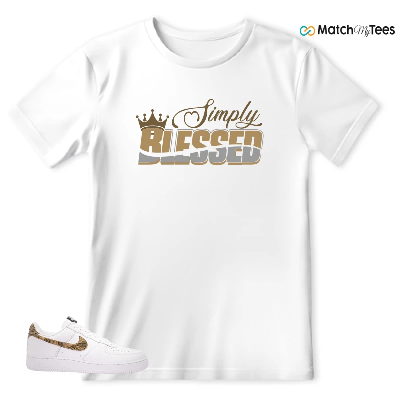 NIKE AIR FORCE 1 LOW PYTHON SNAKE SNEAKER Matching Tees T-shirt for Men