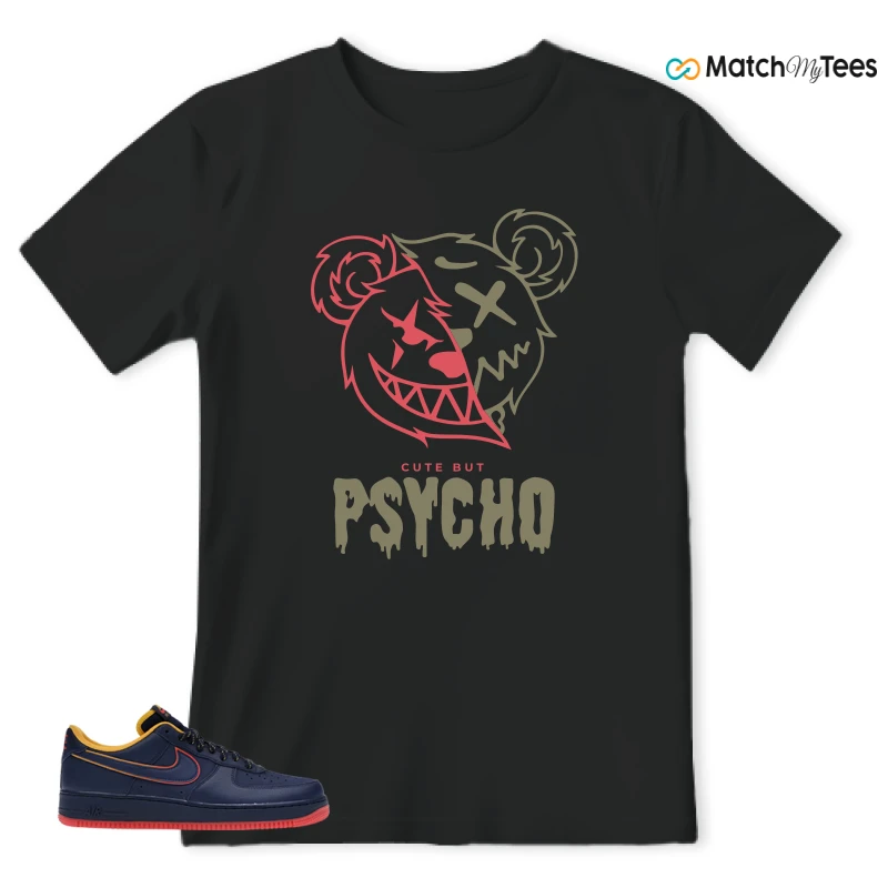 NIKE AIR FORCE 1 LOW RETRO LETTERING SNEAKER/NAVY/RED/GOLD matching T-shirt