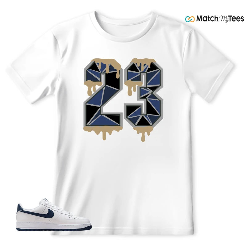 NIKE AIR FORCE 1 LOW WHITE MIDNIGHT NAVY SNEAKER Matching Tees t-shirt