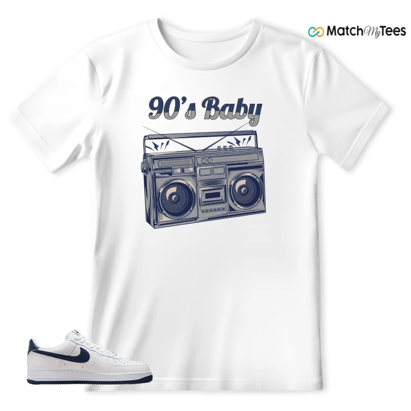 NIKE AIR FORCE 1 LOW WHITE MIDNIGHT NAVY SNEAKER Matching Tees t-shirt