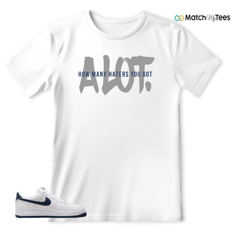 NIKE AIR FORCE 1 LOW WHITE MIDNIGHT NAVY SNEAKER Matching Tees t-shirt
