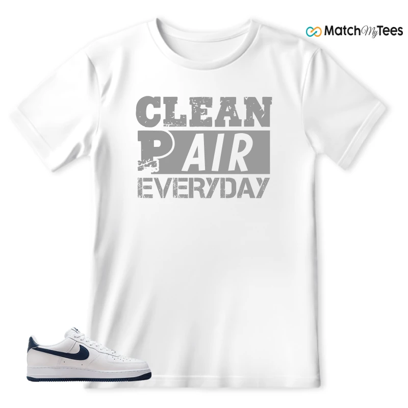NIKE AIR FORCE 1 LOW WHITE MIDNIGHT NAVY SNEAKER Matching Tees t-shirt
