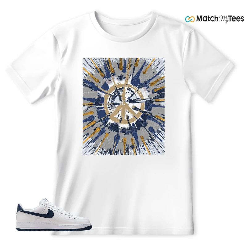 NIKE AIR FORCE 1 LOW WHITE MIDNIGHT NAVY SNEAKER Matching Tees t-shirt