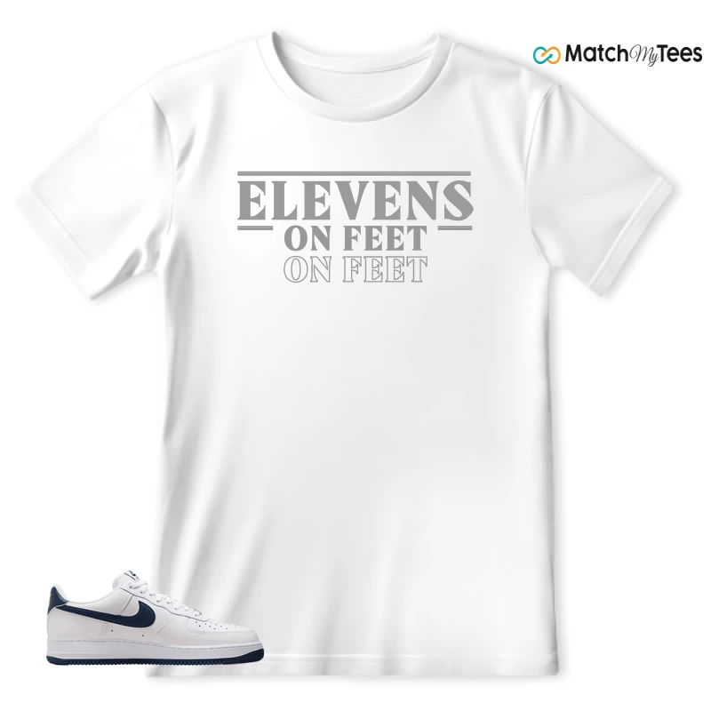 NIKE AIR FORCE 1 LOW WHITE MIDNIGHT NAVY SNEAKER Matching Tees t-shirt
