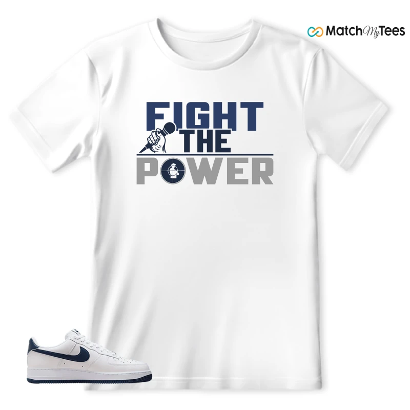 NIKE AIR FORCE 1 LOW WHITE MIDNIGHT NAVY SNEAKER Matching Tees t-shirt