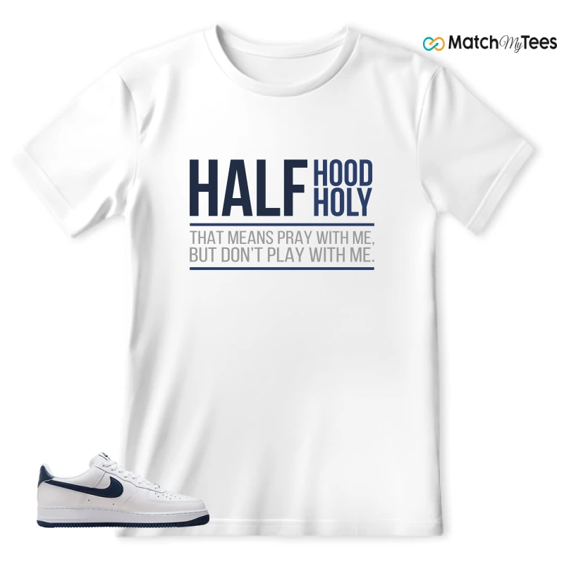 NIKE AIR FORCE 1 LOW WHITE MIDNIGHT NAVY SNEAKER Matching Tees t-shirt
