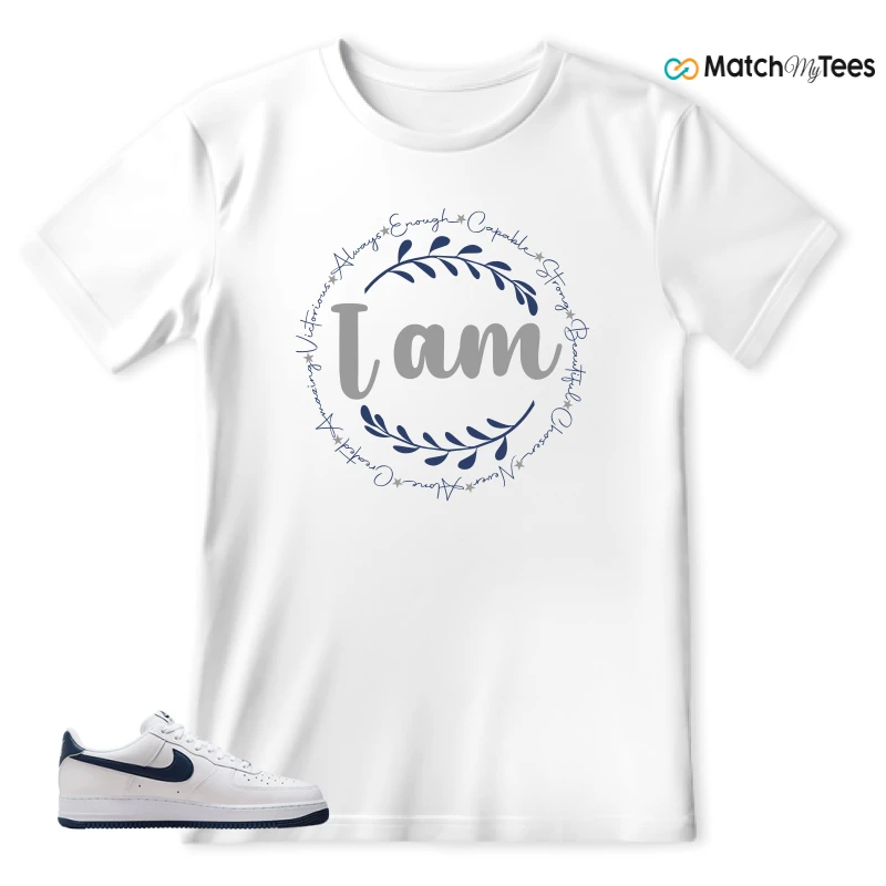 NIKE AIR FORCE 1 LOW WHITE MIDNIGHT NAVY SNEAKER Matching Tees t-shirt