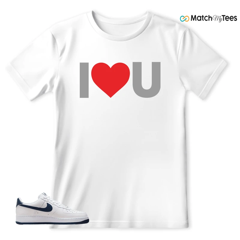 NIKE AIR FORCE 1 LOW WHITE MIDNIGHT NAVY SNEAKER Matching Tees t-shirt