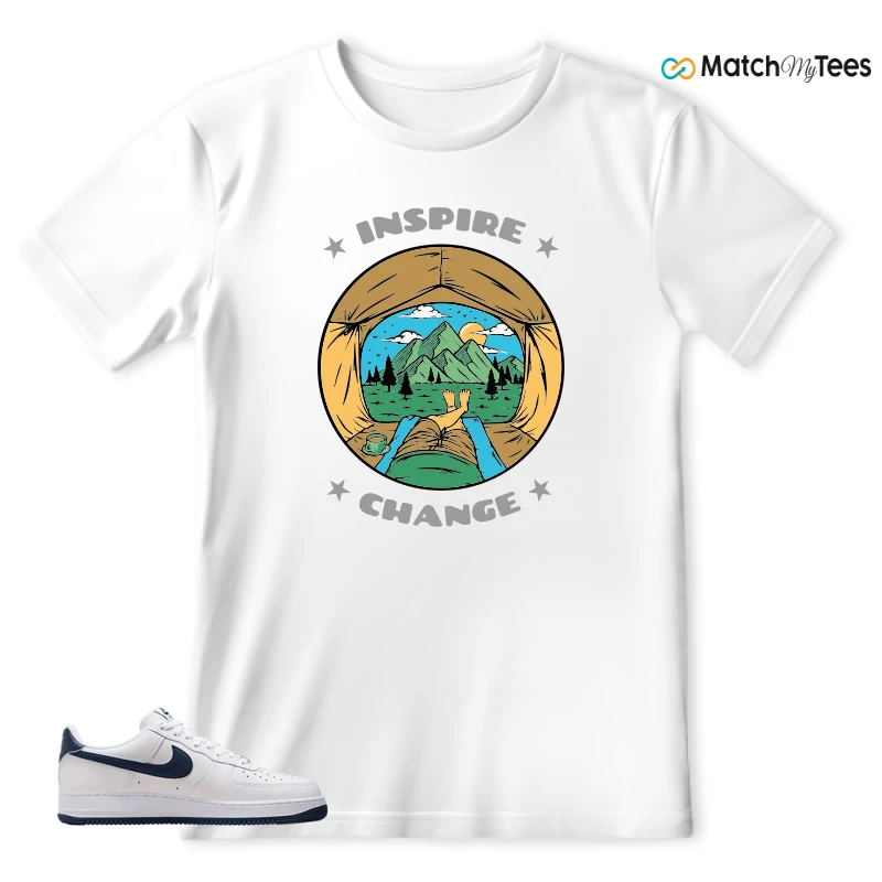 NIKE AIR FORCE 1 LOW WHITE MIDNIGHT NAVY SNEAKER Matching Tees t-shirt