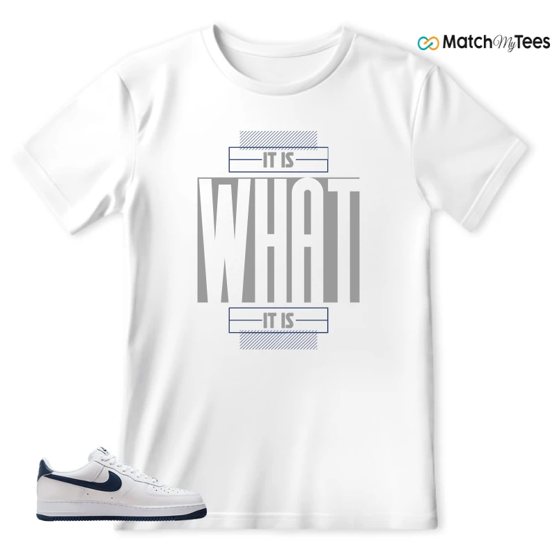 NIKE AIR FORCE 1 LOW WHITE MIDNIGHT NAVY SNEAKER Matching Tees t-shirt