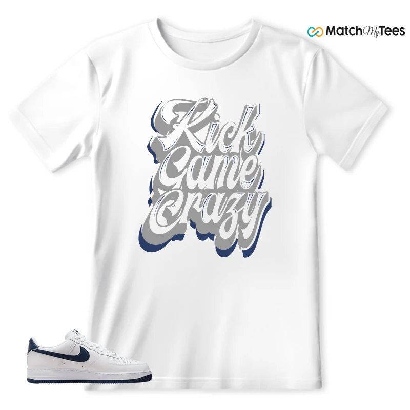 NIKE AIR FORCE 1 LOW WHITE MIDNIGHT NAVY SNEAKER Matching Tees t-shirt