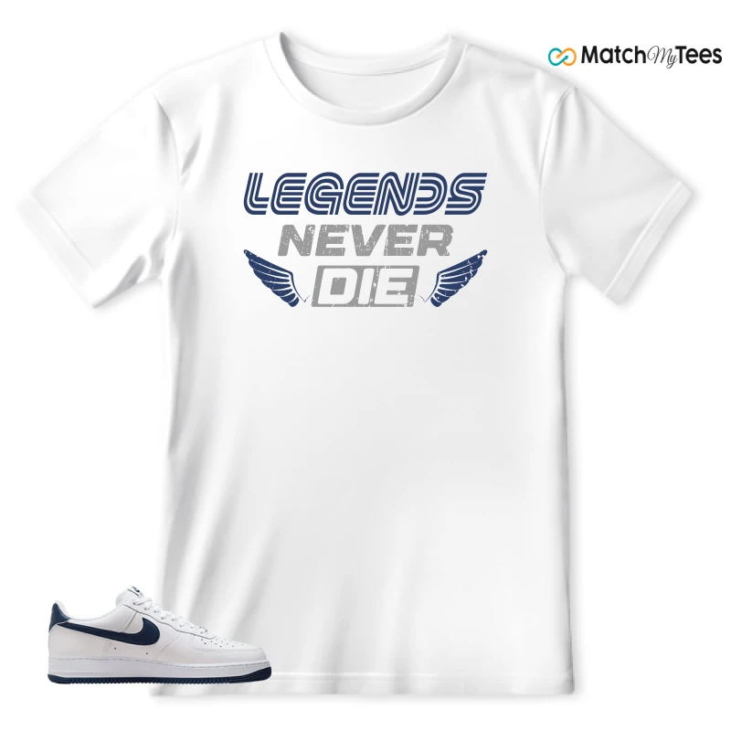 NIKE AIR FORCE 1 LOW WHITE MIDNIGHT NAVY SNEAKER Matching Tees t-shirt