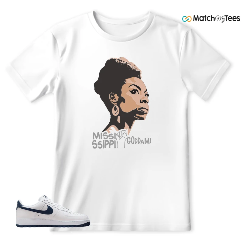 NIKE AIR FORCE 1 LOW WHITE MIDNIGHT NAVY SNEAKER Matching Tees t-shirt