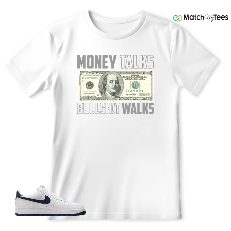NIKE AIR FORCE 1 LOW WHITE MIDNIGHT NAVY SNEAKER Matching Tees t-shirt