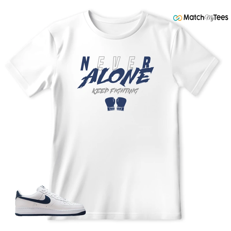 NIKE AIR FORCE 1 LOW WHITE MIDNIGHT NAVY SNEAKER Matching Tees T-shirt for Men