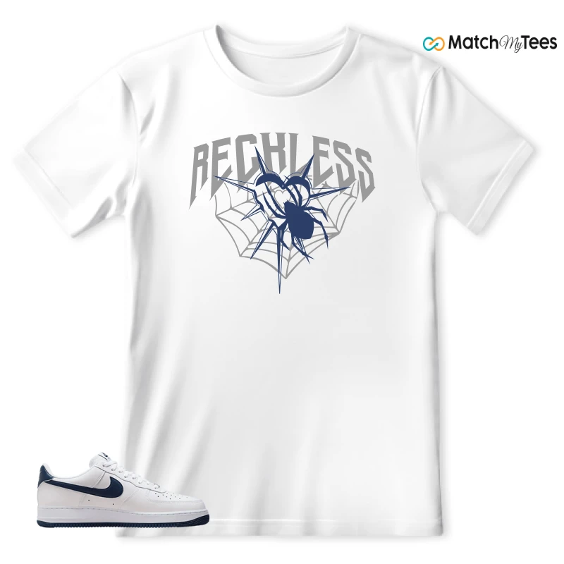 NIKE AIR FORCE 1 LOW WHITE MIDNIGHT NAVY SNEAKER Matching Tees T-shirt for Men