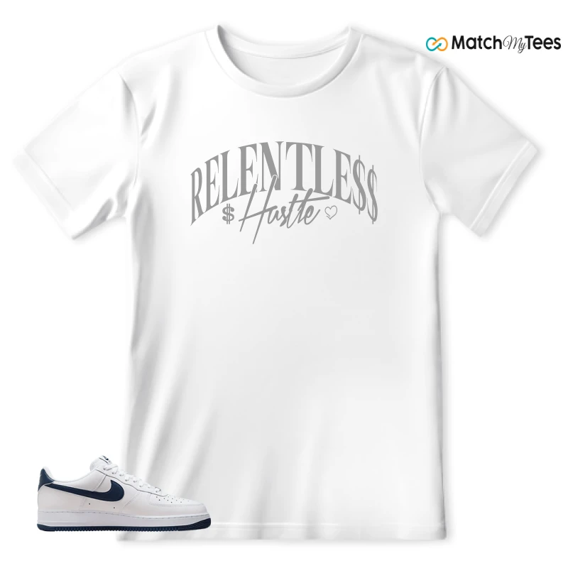 NIKE AIR FORCE 1 LOW WHITE MIDNIGHT NAVY SNEAKER Matching Tees t-shirt