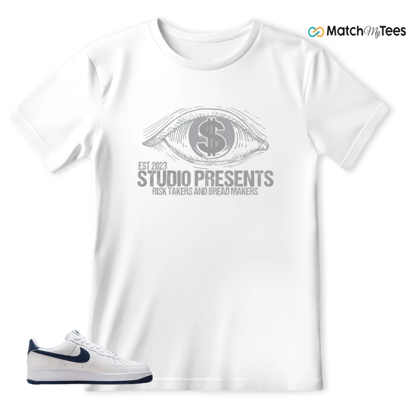 NIKE AIR FORCE 1 LOW WHITE MIDNIGHT NAVY SNEAKER Matching Tees t-shirt