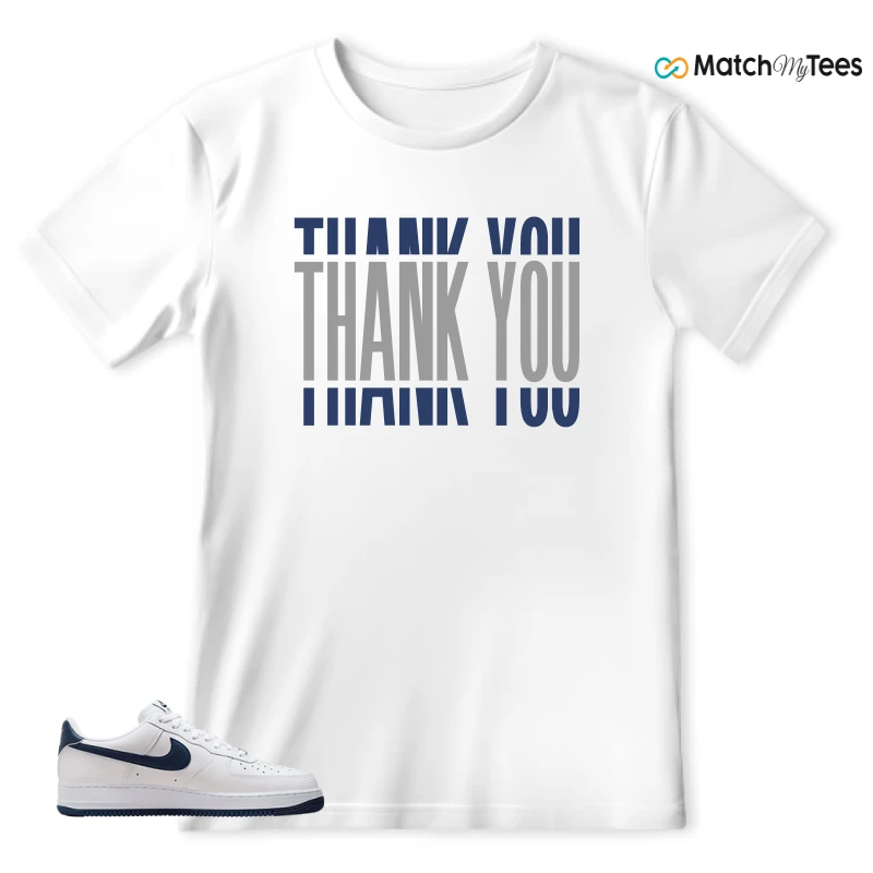 NIKE AIR FORCE 1 LOW WHITE MIDNIGHT NAVY SNEAKER Matching Tees t-shirt