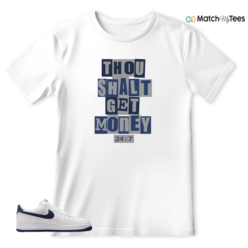 NIKE AIR FORCE 1 LOW WHITE MIDNIGHT NAVY SNEAKER Matching Tees t-shirt