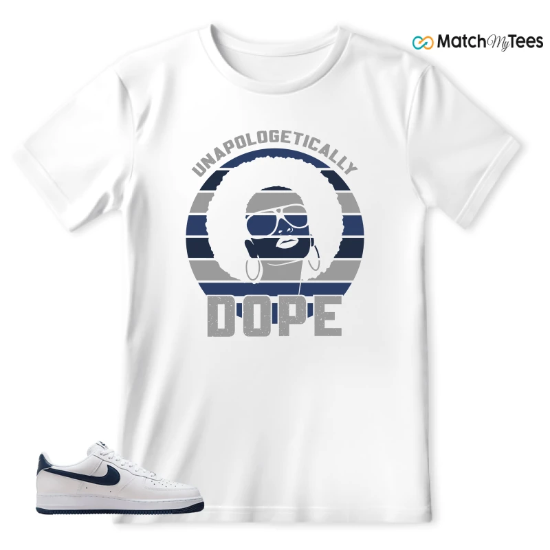 NIKE AIR FORCE 1 LOW WHITE MIDNIGHT NAVY SNEAKER Matching Tees t-shirt