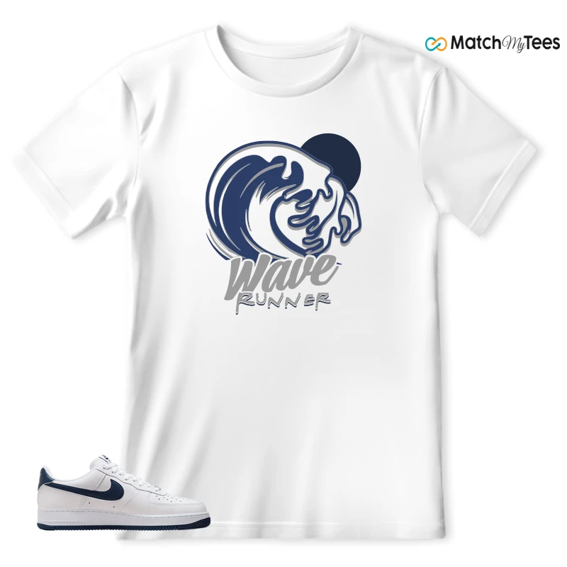 NIKE AIR FORCE 1 LOW WHITE MIDNIGHT NAVY SNEAKER Matching Tees t-shirt