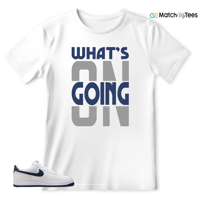 NIKE AIR FORCE 1 LOW WHITE MIDNIGHT NAVY SNEAKER Matching Tees t-shirt