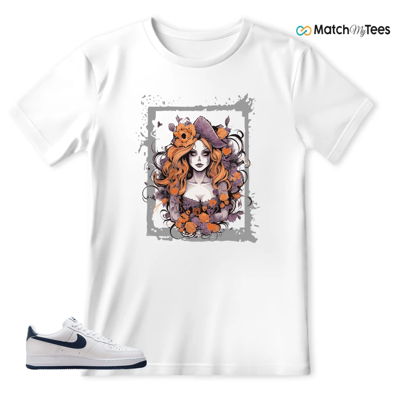 NIKE AIR FORCE 1 LOW WHITE MIDNIGHT NAVY SNEAKER Matching Tees T-shirt for Men