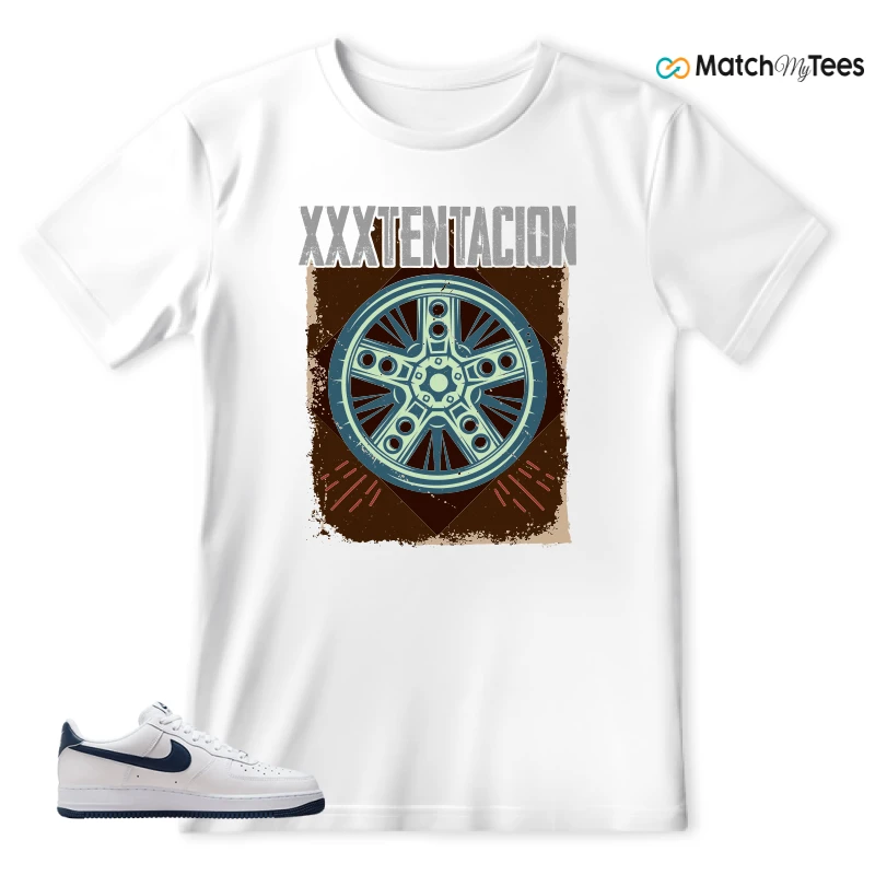 NIKE AIR FORCE 1 LOW WHITE MIDNIGHT NAVY SNEAKER Matching Tees T-shirt for Men