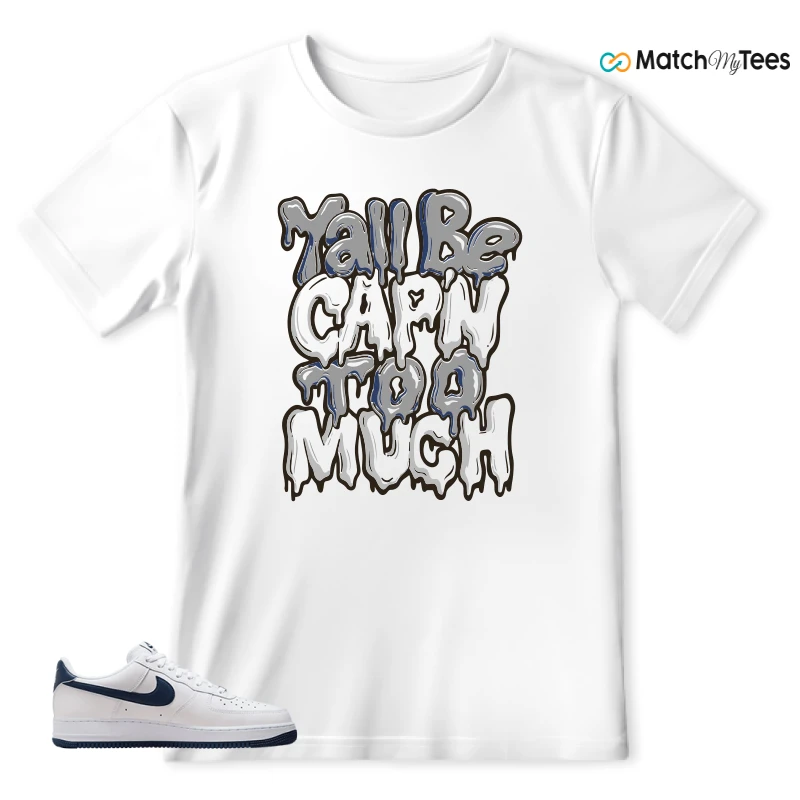 NIKE AIR FORCE 1 LOW WHITE MIDNIGHT NAVY SNEAKER Matching Tees t-shirt