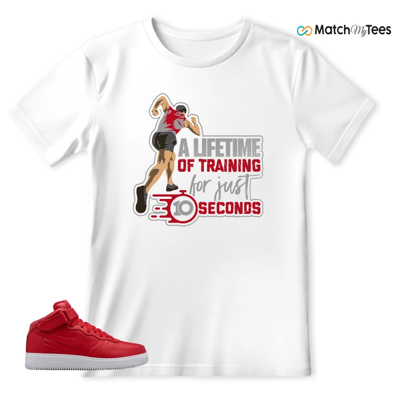 NIKE AIR FORCE 1 MID GYM RED LAB SNEAKER Matching Tees t-shirt