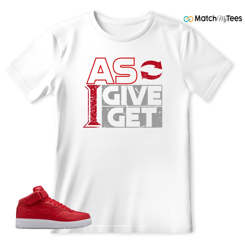 NIKE AIR FORCE 1 MID GYM RED LAB SNEAKER Matching Tees t-shirt