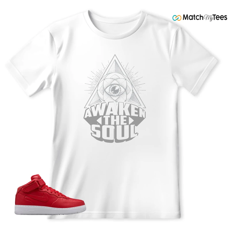 NIKE AIR FORCE 1 MID GYM RED LAB SNEAKER Matching Tees t-shirt