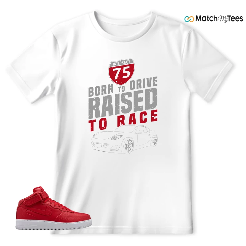 NIKE AIR FORCE 1 MID GYM RED LAB SNEAKER Matching Tees t-shirt