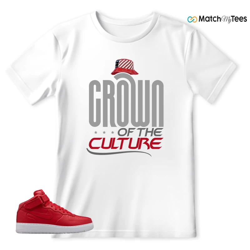 NIKE AIR FORCE 1 MID GYM RED LAB SNEAKER Matching Tees t-shirt