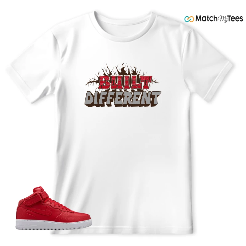 NIKE AIR FORCE 1 MID GYM RED LAB SNEAKER Matching Tees t-shirt
