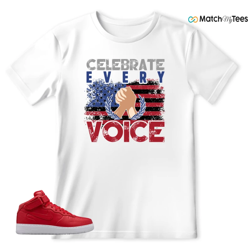 NIKE AIR FORCE 1 MID GYM RED LAB SNEAKER Matching Tees t-shirt