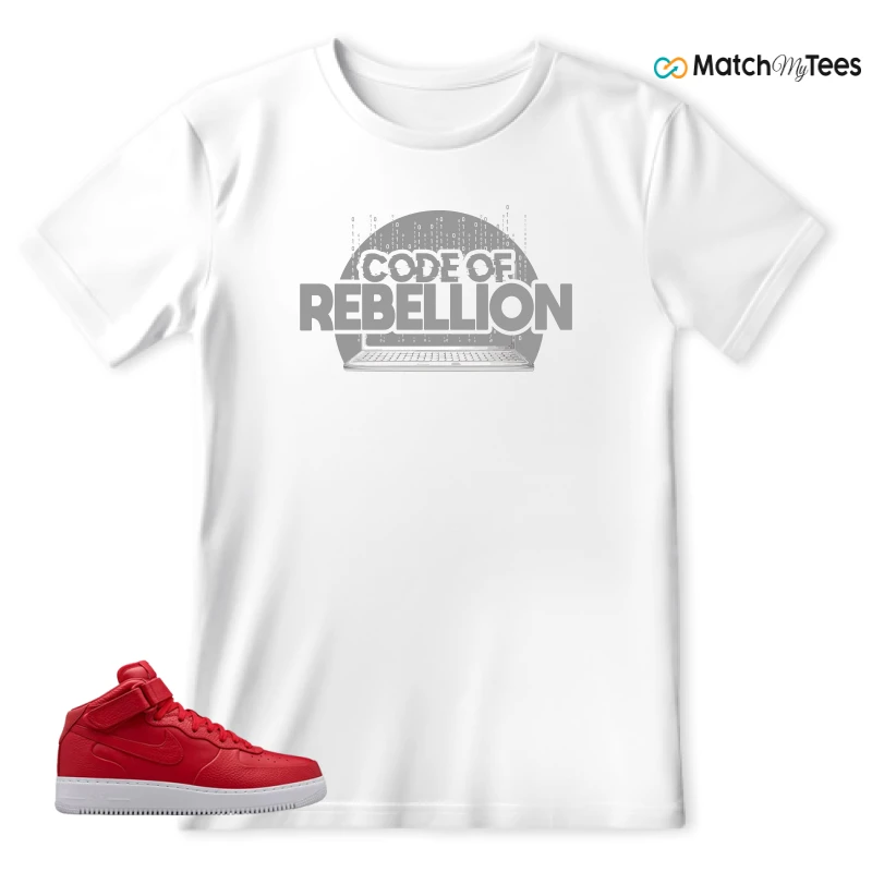 NIKE AIR FORCE 1 MID GYM RED LAB SNEAKER Matching Tees T-shirt for Men