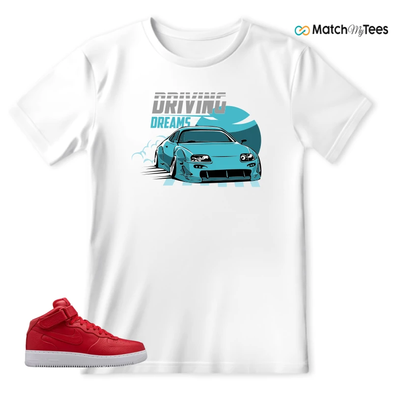 NIKE AIR FORCE 1 MID GYM RED LAB SNEAKER Matching Tees t-shirt