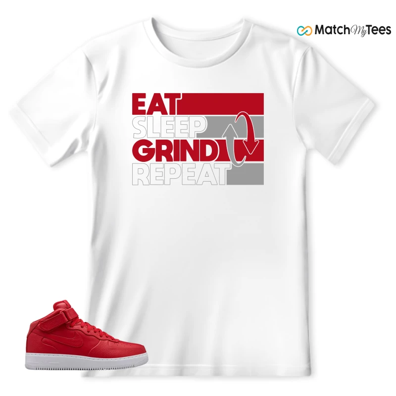 NIKE AIR FORCE 1 MID GYM RED LAB SNEAKER Matching Tees t-shirt