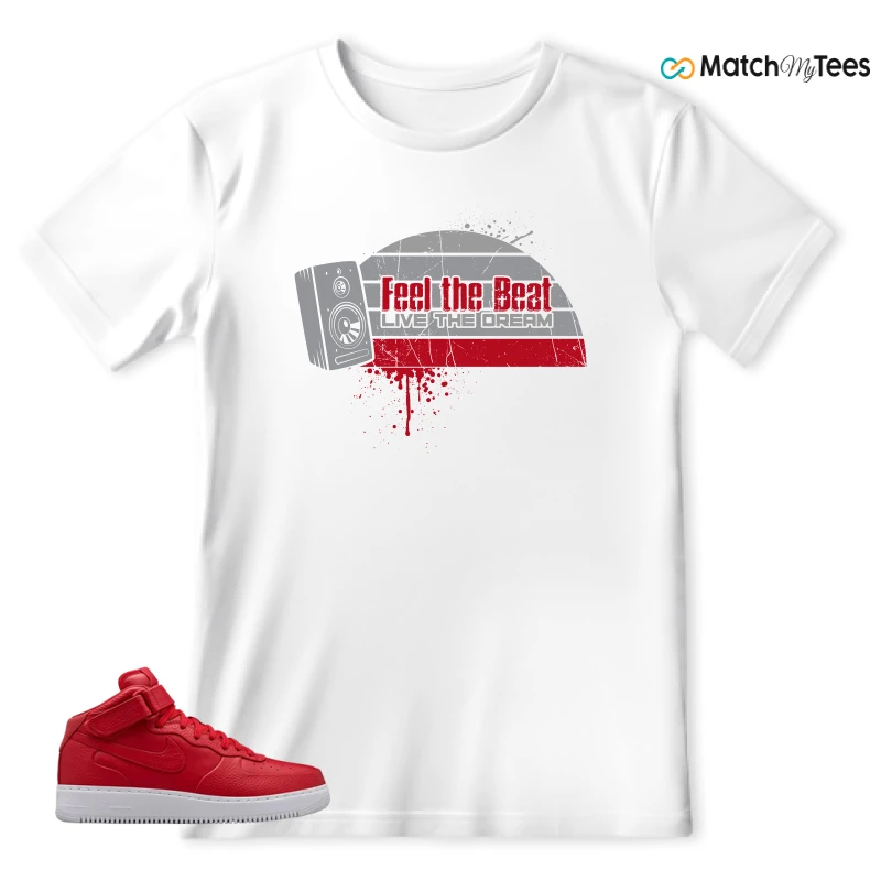 NIKE AIR FORCE 1 MID GYM RED LAB SNEAKER Matching Tees t-shirt