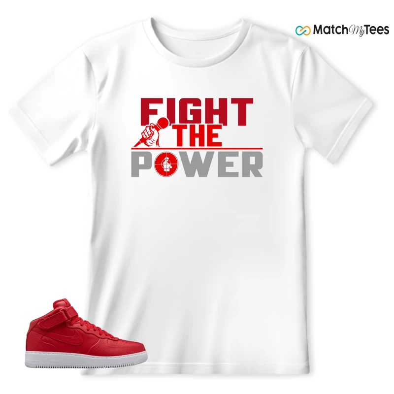 NIKE AIR FORCE 1 MID GYM RED LAB SNEAKER Matching Tees t-shirt