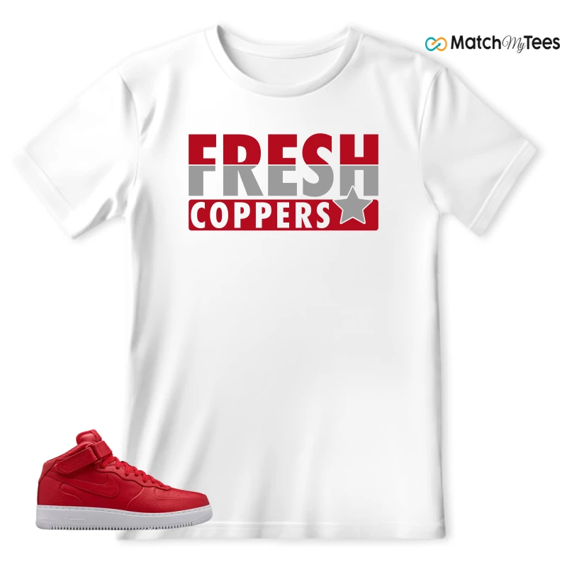 NIKE AIR FORCE 1 MID GYM RED LAB SNEAKER Matching Tees t-shirt