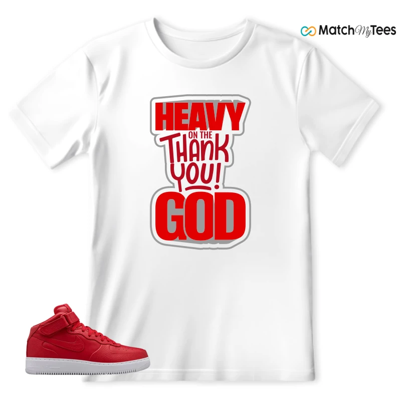 NIKE AIR FORCE 1 MID GYM RED LAB SNEAKER Matching Tees t-shirt