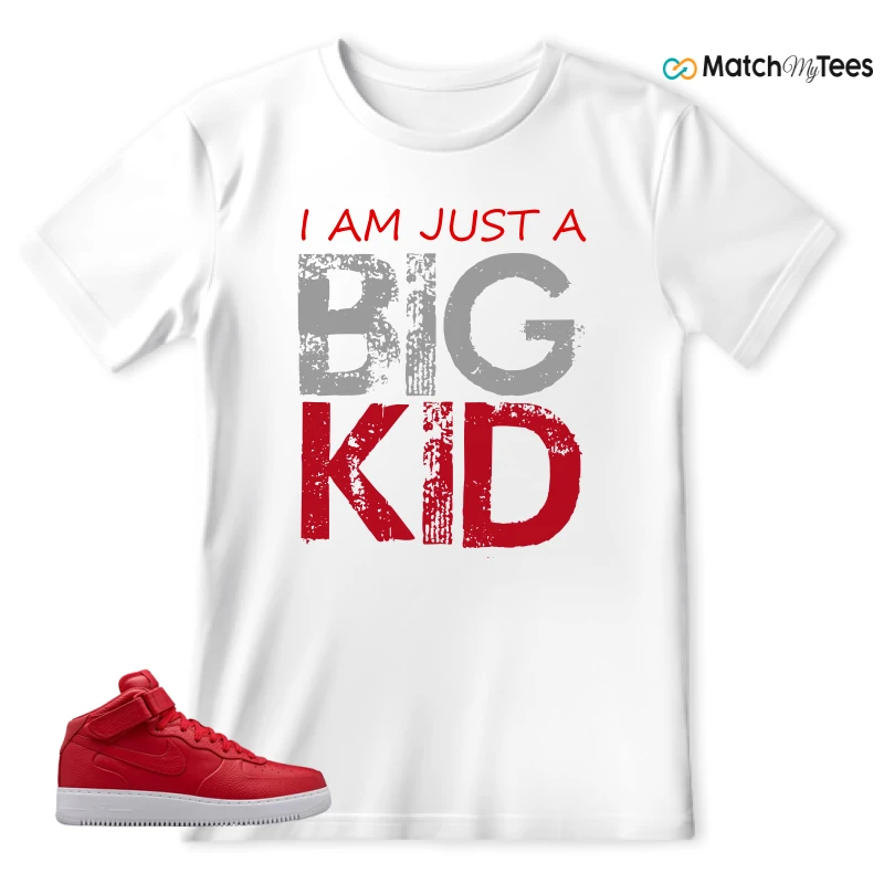 NIKE AIR FORCE 1 MID GYM RED LAB SNEAKER Matching Tees t-shirt