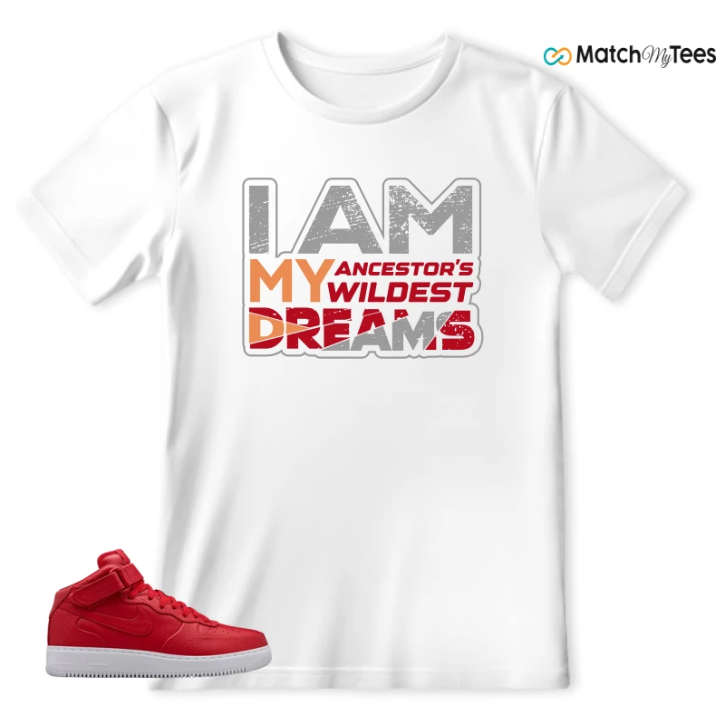 NIKE AIR FORCE 1 MID GYM RED LAB SNEAKER Matching Tees t-shirt