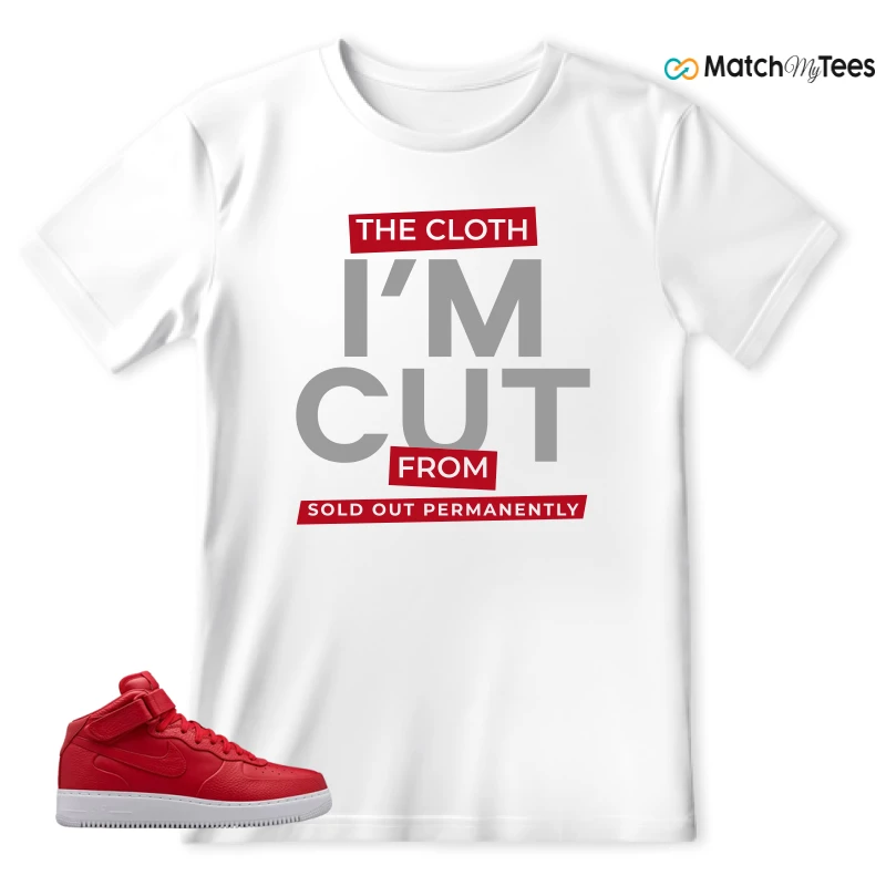 NIKE AIR FORCE 1 MID GYM RED LAB SNEAKER Matching Tees t-shirt
