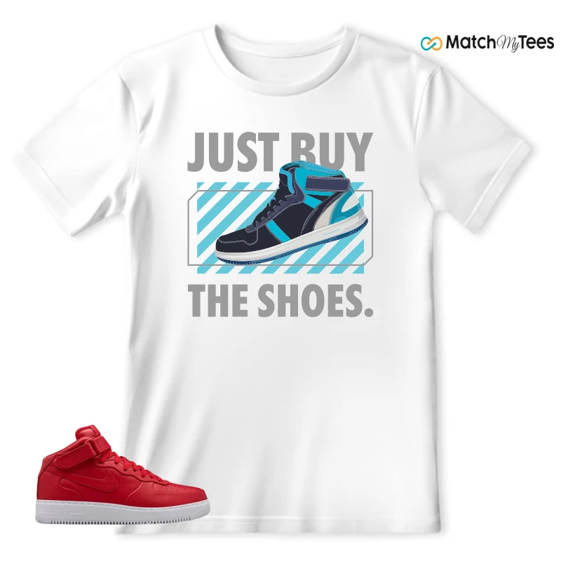 NIKE AIR FORCE 1 MID GYM RED LAB SNEAKER Matching Tees t-shirt
