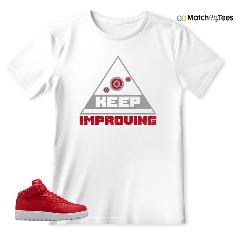 NIKE AIR FORCE 1 MID GYM RED LAB SNEAKER Matching Tees T-shirt for Men